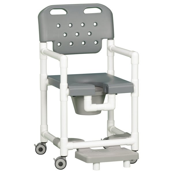 Ipu® 20" Clearance Shower Commode Chair Footrest In Gray
