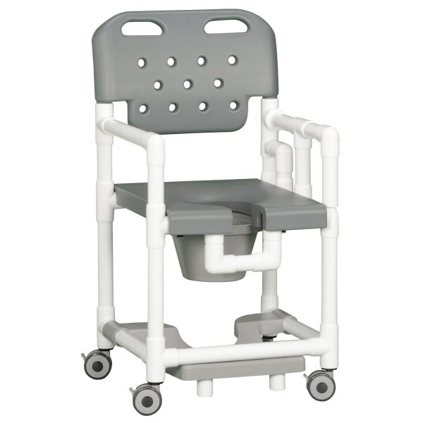 Ipu® 20" Clearance Shower Commode Chair Footrest Left Drop Arm In Gray