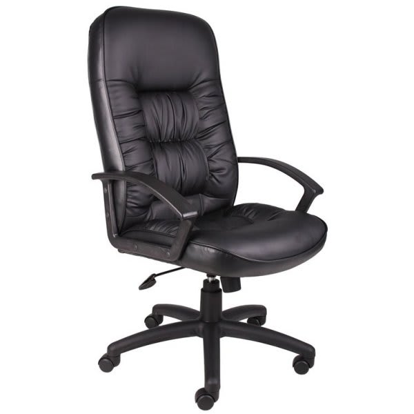 Realspace Axton Dark Gray/chrome Big & Tall Bonded Leather HighBack