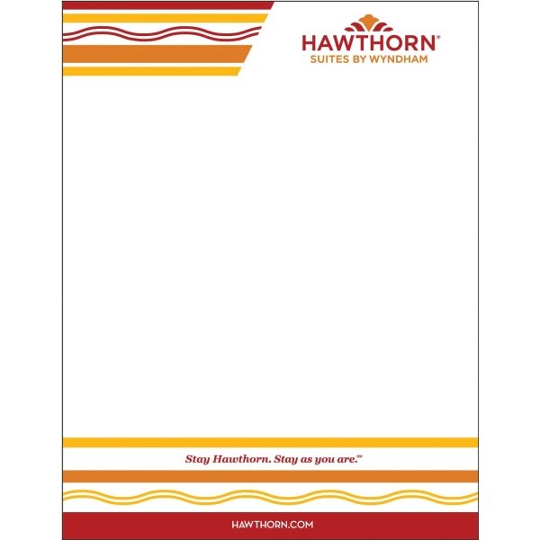 Hawthorn Suites By Wyndham® 4-1/4 X 5-1/2", 8 Sheet Notepad, Case Of 500