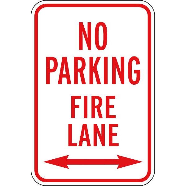 Grimco, Inc. No Parking Fire Lane, Non-Reflective, Aluminum, 12 X 18