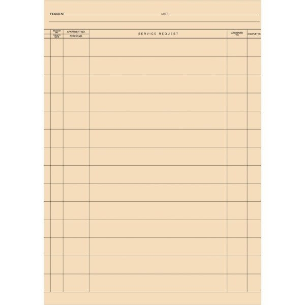 Rental Accounting System Pegboard Rent Receipts, 12 x 31/2, Package of