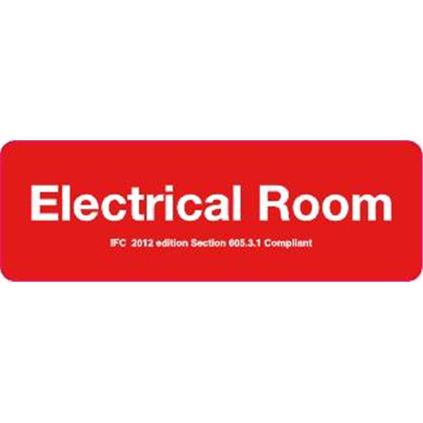 Sign Electrical Room 9x3"