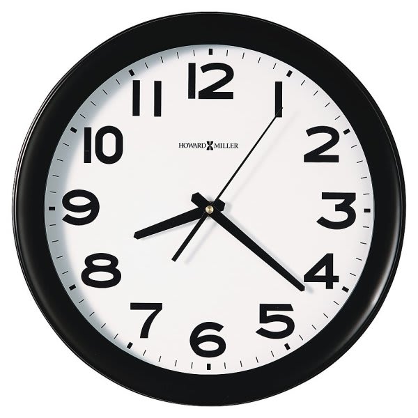 Geneva Clock Round Plastic Wall Clock 10 Inch, Silver, White Face
