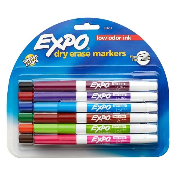 Expo® LowOdor DryErase Starter Kit With Four Markers, Assorted Colors