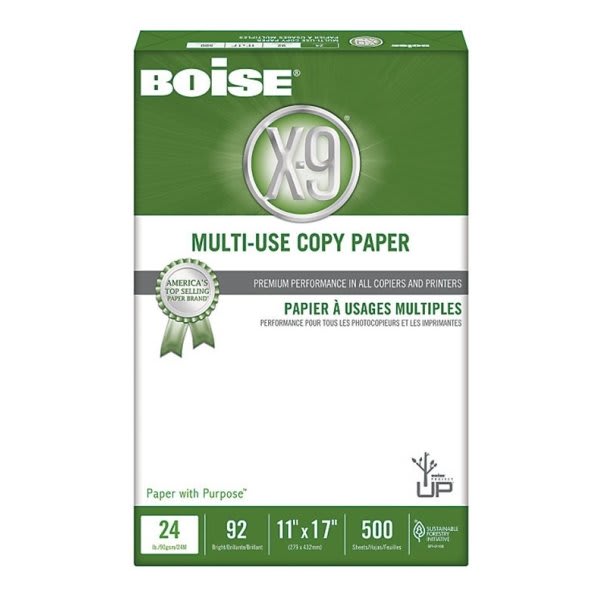 BOISE® X9® Bright White Letter Size MultiUse Copy Paper Case Of 10