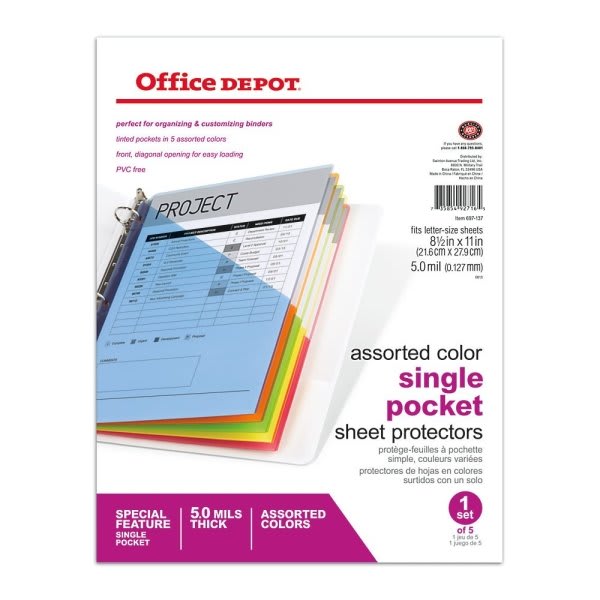 Office Depot® Brand Expandable Sheet Protectors, Pack Of 25 HD Supply