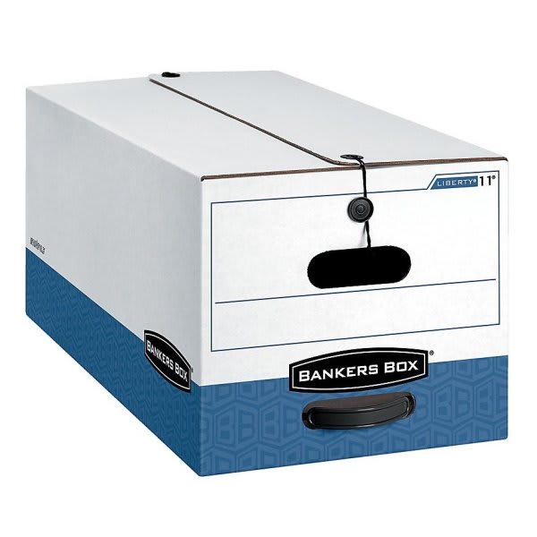 Bankers Box® Stor/File EasyLift White/Blue Storage Box, Case Of 12 HD