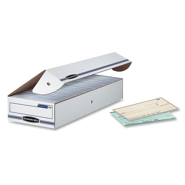 Bankers Box® Stor/File EasyLift White/Blue Storage Box, Case Of 12 HD