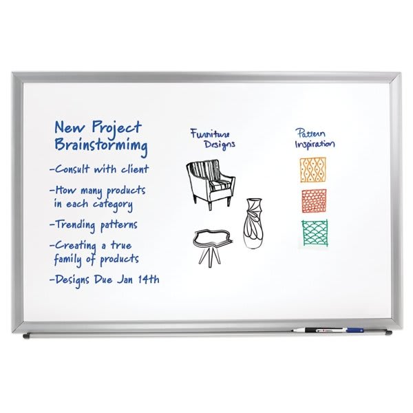 Skilcraft Quartet Dry Erase Marker Board, 24 X 36, Aluminum Frame HD