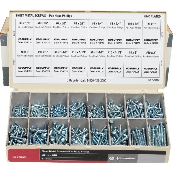 Wellsco Stainless Steel Pan Head Phillips Machine Screw Assortment Kit