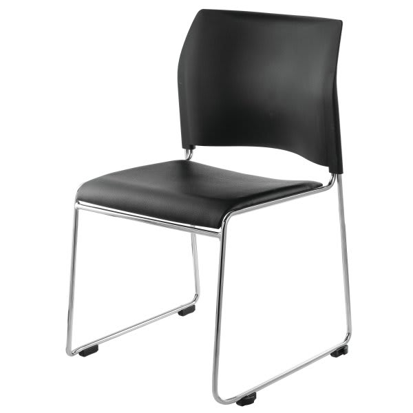 National Public Seating® Vinyl Metal Chrome Stack Chair Ganging Device Black