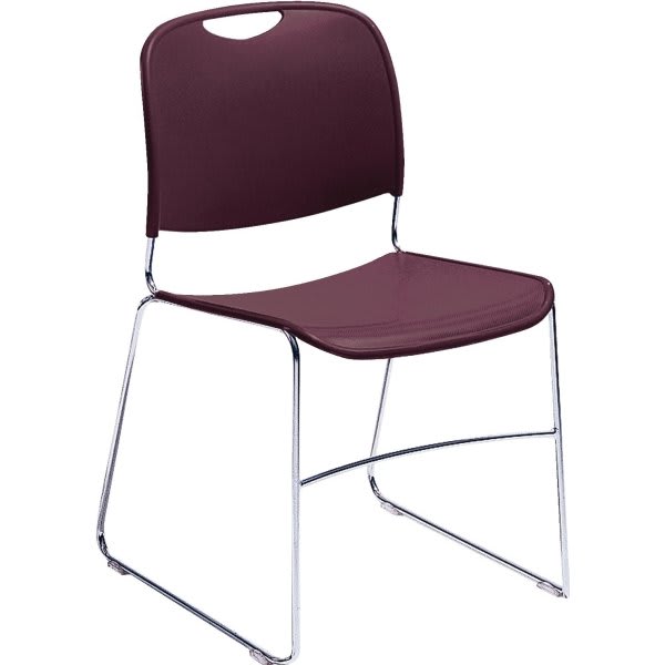 National Public Seating® Ultra Compact Plastic Stack Chair Wine