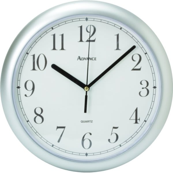 Round Plastic Wall Clock 14 Inch, Black, White Face, Black Dial HD Supply