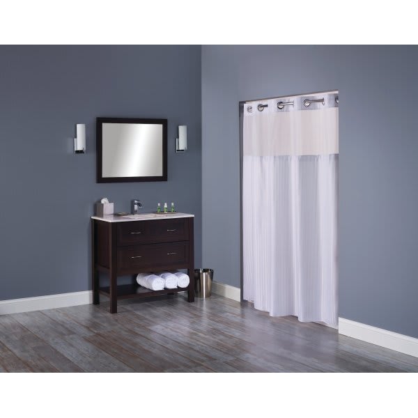 Wyndham Green Hookless Circle Shower Curtain 71 X 77