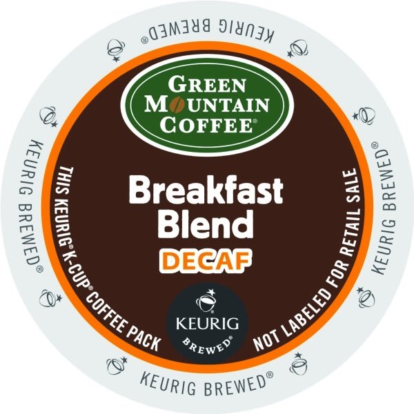 Green Mountain Coffee Breakfast Blend Decaffeinated K-Cup Coffee Pack Case Of 96