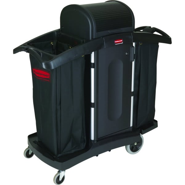 Rubbermaid Commercial High Security Compact Housekeeping Cart (Black)