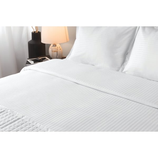 Dolce Notte Wynrest® Top Sheet, T220 Stripe, Full Xl 81x120", White, Case Of 24