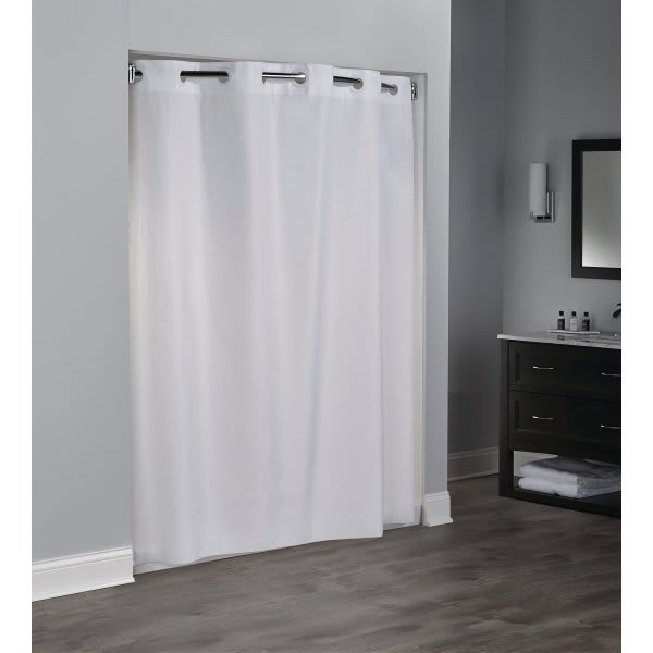 Focus Products Hookless Embossed Moire Shower Curtain 71 X 74" White Case Of 12