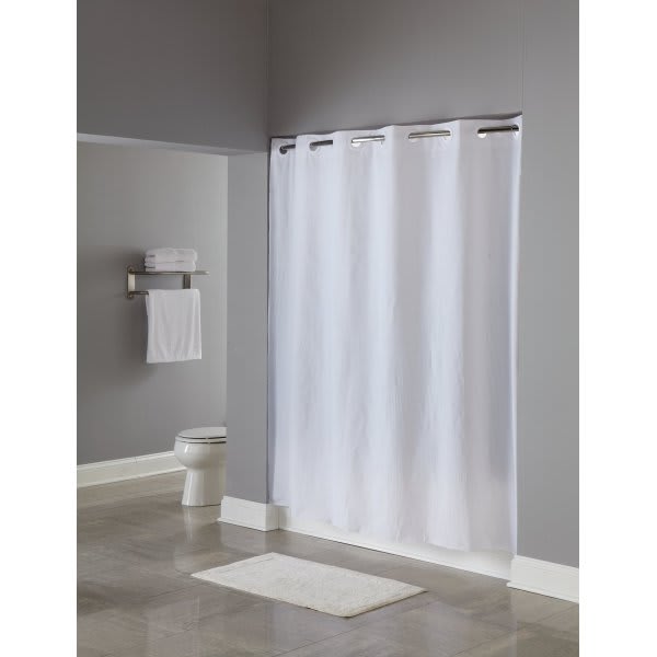 Focus Products Madison Hookless Shower Curtain Window & Liner, White
