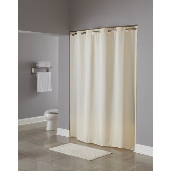 Focus Products Hookless 8 Gauge Vinyl Shower Curtain 71 X 74" Beige Case Of 12