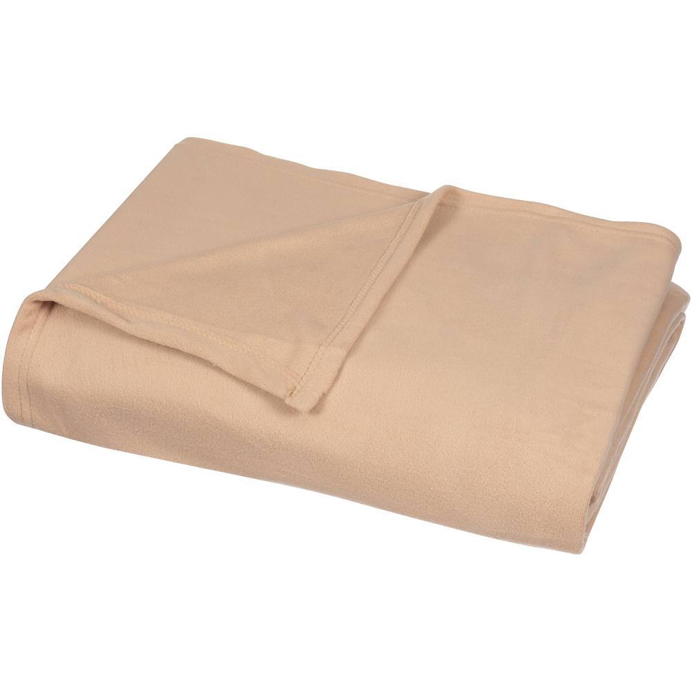 Cotton Bay Classic Fleece Blanket Queen 90x90 in. Tan