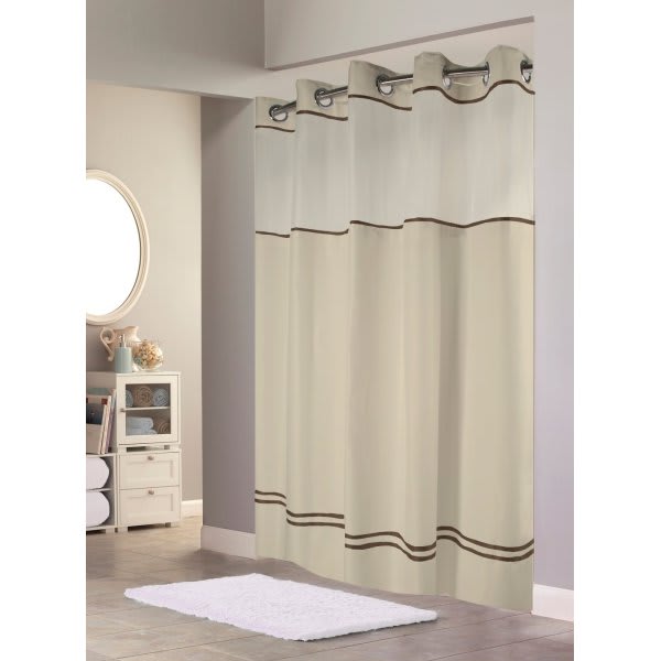 Focus Products Hookless Major Shower Curtain 71 x 77" Beige Case Of 12