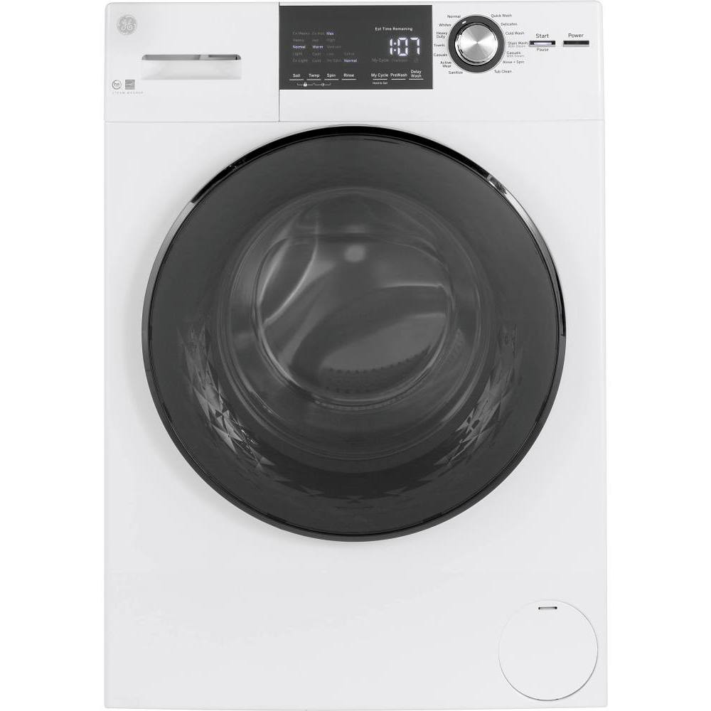 GE ENERGY STAR 2.4 cu. ft. Stackable SmartHQ Front Load Washing Machine, White
