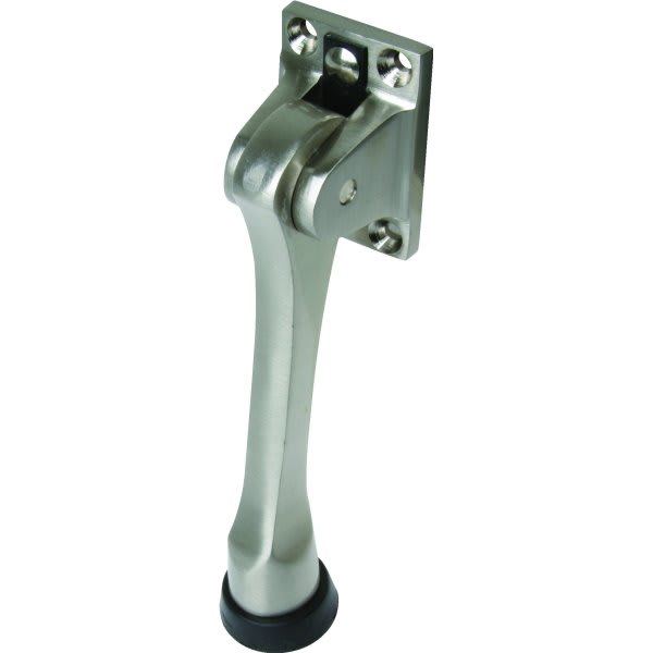 4-3/4 In Cast Brass Commercial Kick-Down Door Holder (Satin Nickel)