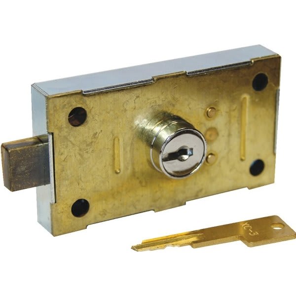 Aluminum Face Mailbox Lock, Universal 9Cam, XL Keyway Nickel Finish