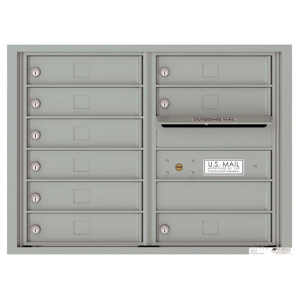 Florence Mfg Versatile 4c Mailbox, 6 High Suite, 9 Mailboxes, 1 Outgoing, Silver