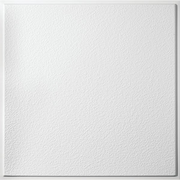 Genesis 2ft X 2ft Stucco PRO Revealed Edge White Lay In Ceiling Tile, 12/Carton
