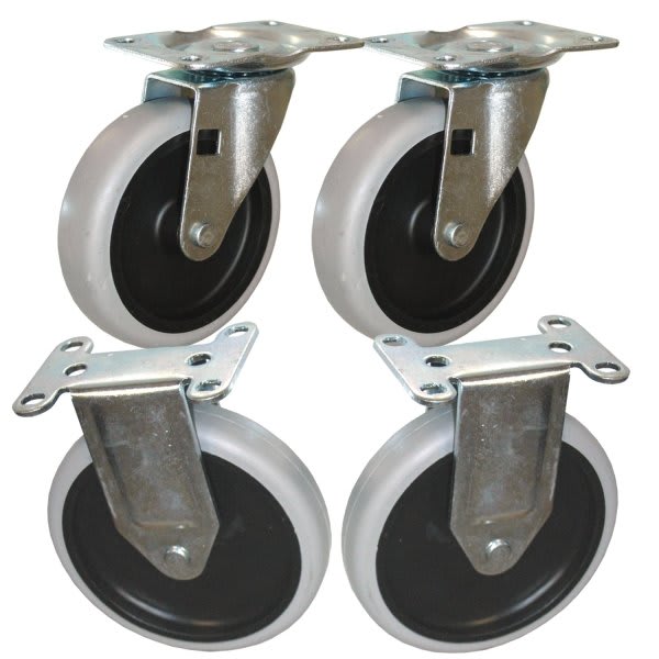 Rubbermaid Commercial 5 Inch Swiv & Rig Caster Kit With Hardware For  Utility Cart