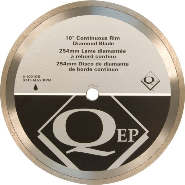 Qep 10 Continuous Rim Diamond Tile Saw Blade For Wet Cutting, #6-1001cr