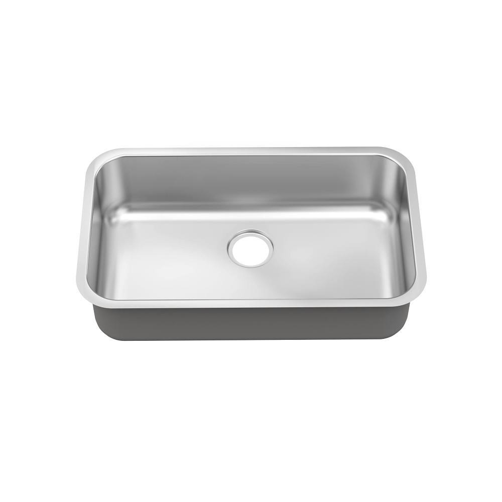 Seasons 30 In. Undermount Single Bowl Stainless Steel Kitchen Sink, 18 Gauge