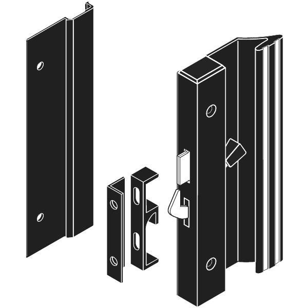 4-15/16" Low Profile Surface Sliding Glass Door Handle Black