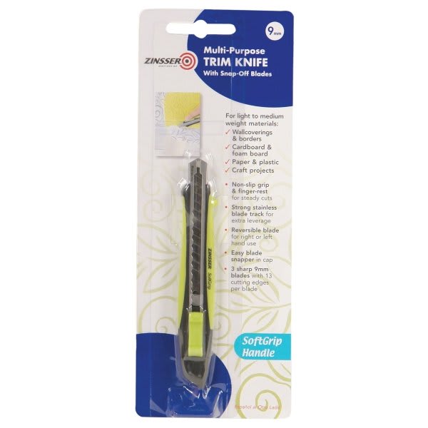 Zinsser 9 Mm Softgrip Snap-Off Knife, Package Of 8