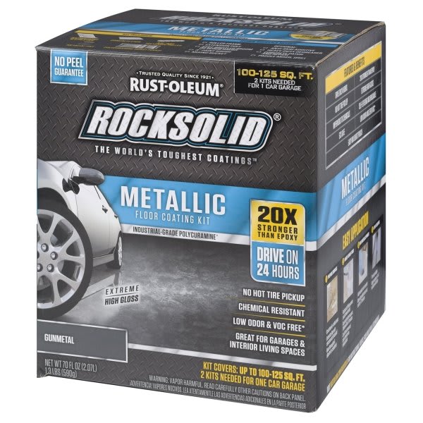 Rust-Oleum 70 Oz Metallic Gunmetal Garage Floor Kit Package Of 2