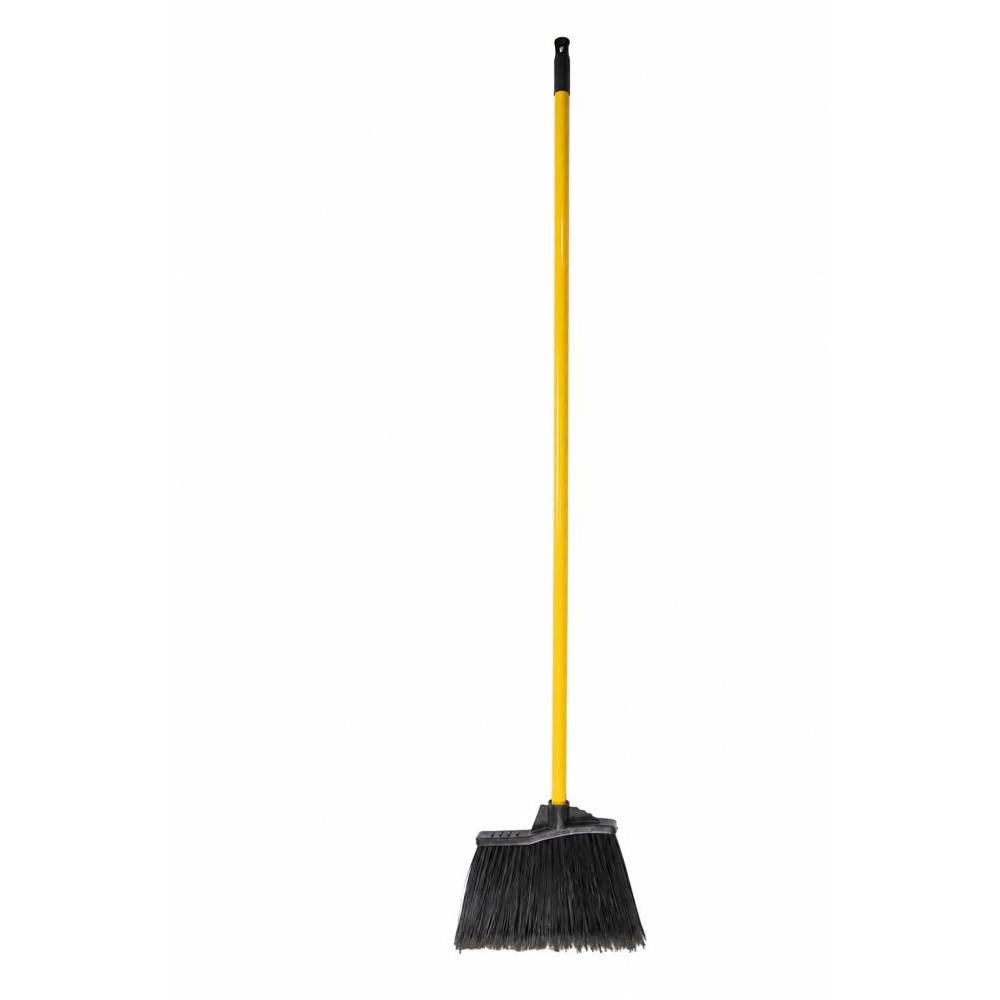 Renown Large Angle Broom, Flagged Tipped Bristles, 12 In., Black, Package Of 4