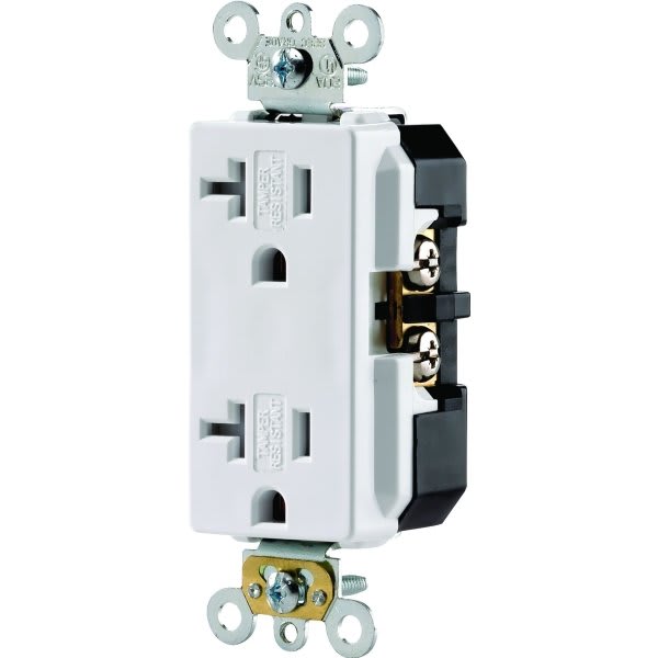 Hubbell® 20 Amp 125 Volt HospitalGrade Duplex Standard Outlet (White