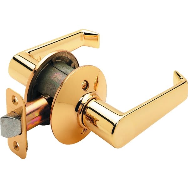 Schlage® Elan F Series Lever, Passage, Grade Aaa, Bright Brass