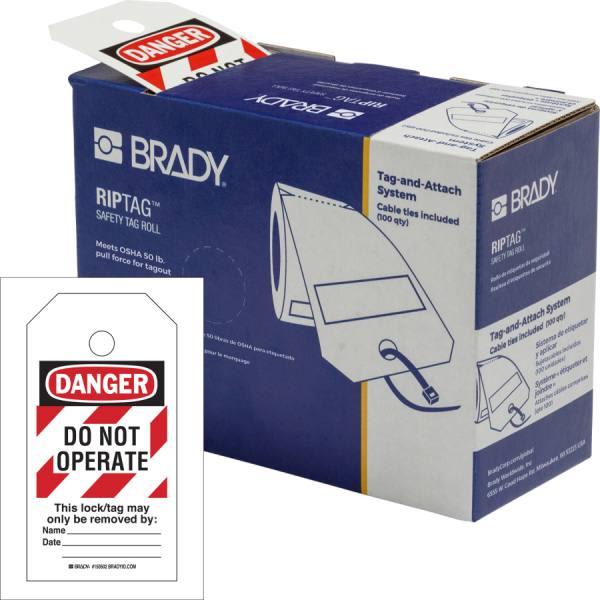 Brady Riptag™ Safety Tag Roll Do Not Operate, Pack Of 100
