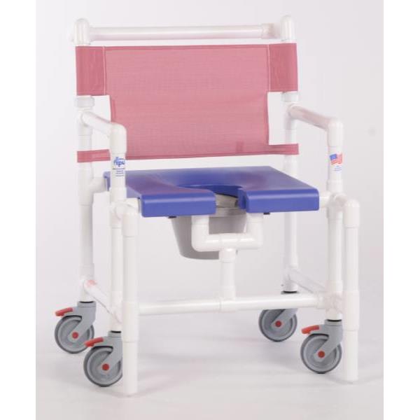 Ipu® Elite 450 Lbs Shower Chair Commode With Blow Molded Seat, B-Wineberry