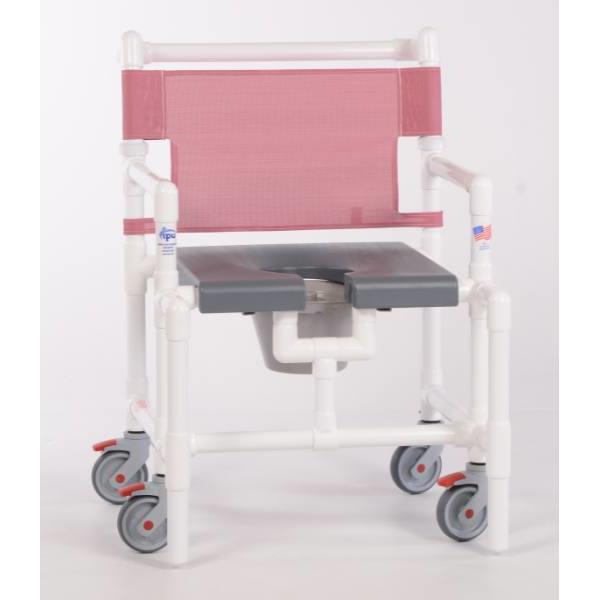 Ipu® Elite 450 Lbs Shower Chair Commode With Blow Molded Seat, G-Wineberry