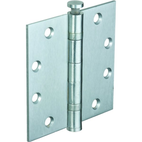4-1/2" Commercial Ball Bearing Door Hinge Satin Chrome, Package Of 3