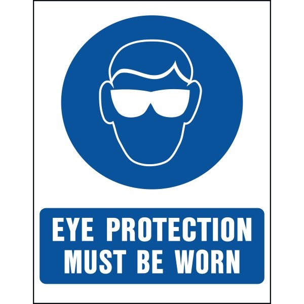 Hy-Ko "Eye Protection" Sign, Plastic, 16 X 20", Package Of 5