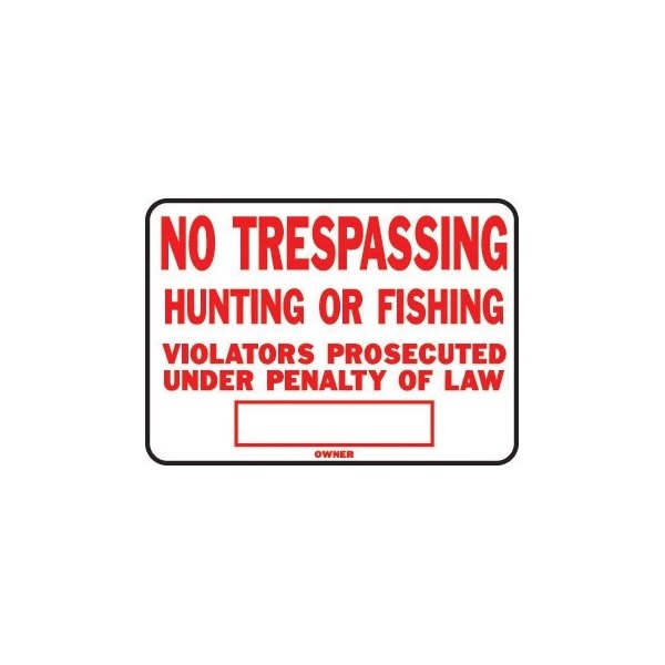 Hy-Ko "No Trespassing" Law/Legal Sign, Aluminum, 14 X 10",  Package Of 12