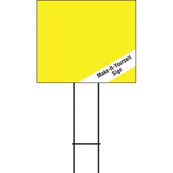 Hy-Ko Yellow Blank Corrugated Plastic Sign, 20" X 24", Package Of 5