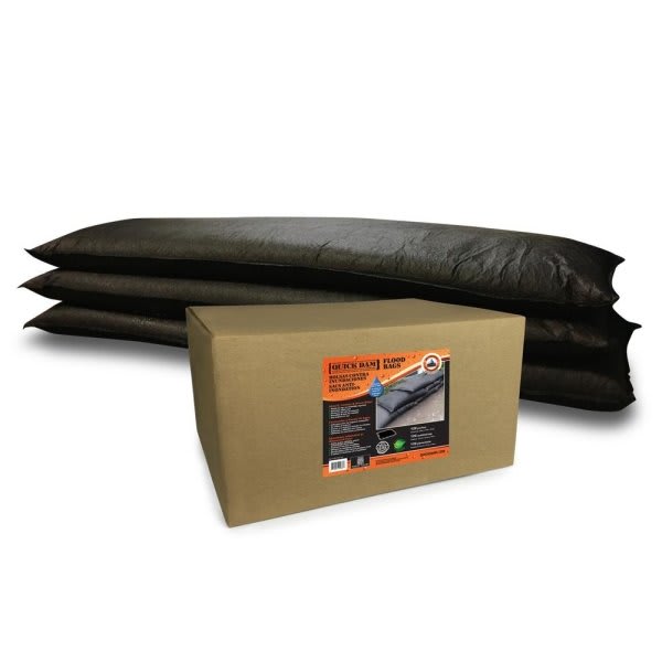 Quick Dam Flood Bags Jumbo 25-Pack – Water-Activated Absorbent Flood Control Bags, 12"X48"X3.5"