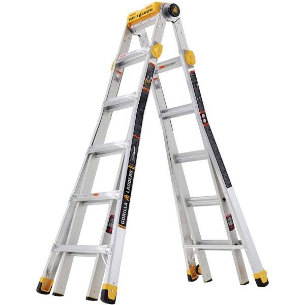 Gorilla Ladders 22 Ft Reach Aluminum MultiPosition Ladder 300 Lb Load